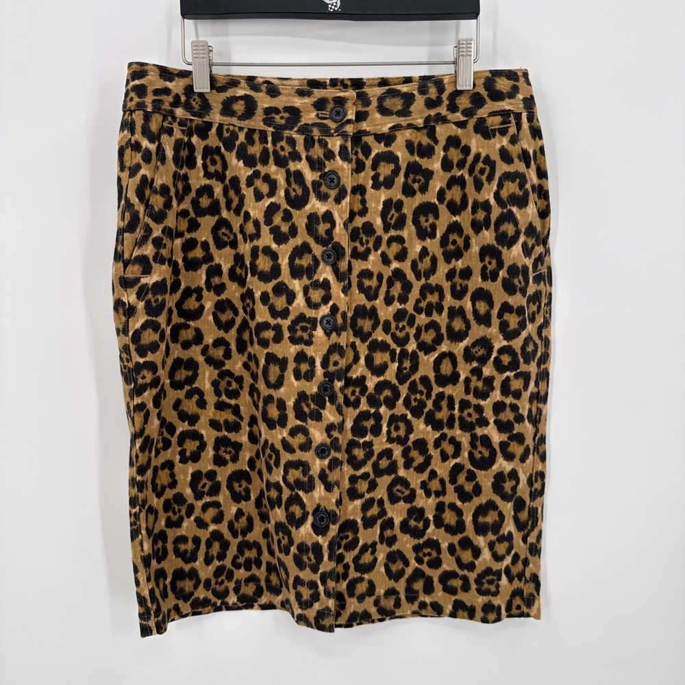 Lauren Ralph Lauren Womens Linen Cotton Leapard Knee Skirt Size 10 Career